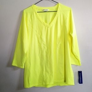 Peter Nygard Neon Yellow Long Sleeve Top
